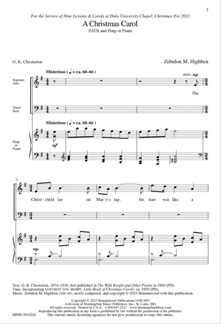A Christmas Carol 4-Part scores gallery preview page 3
