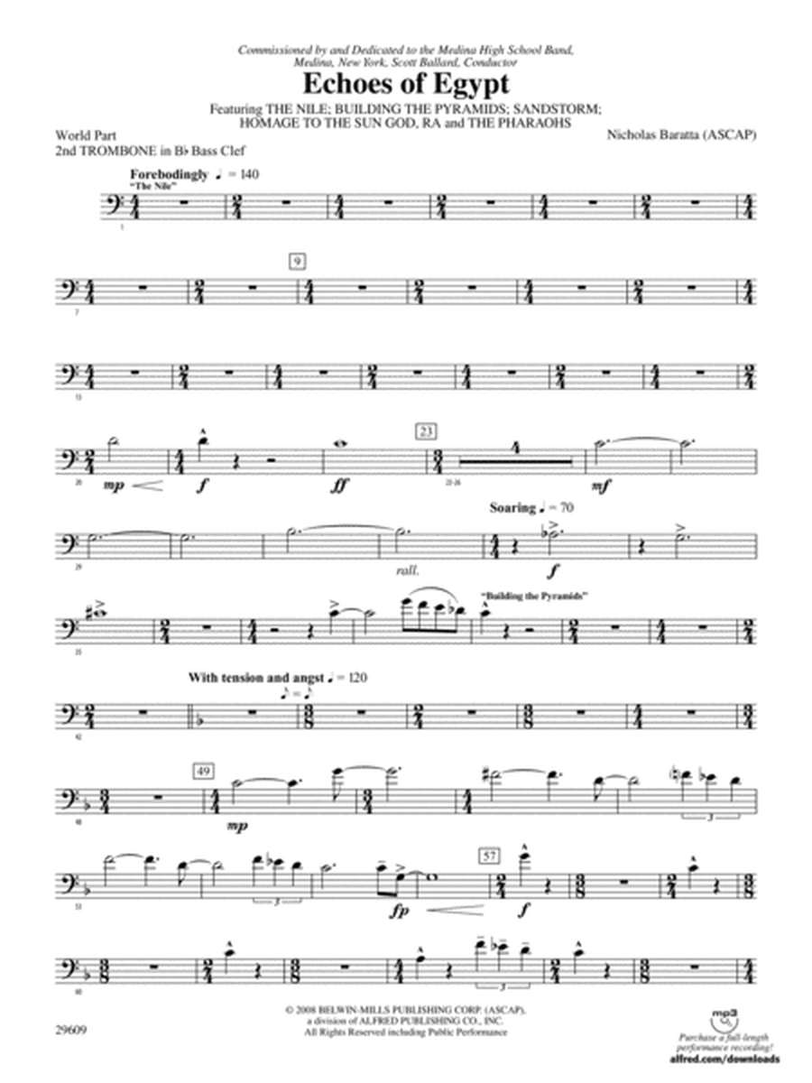 Echoes of Egypt: (wp) 2nd B-flat Trombone B.C.