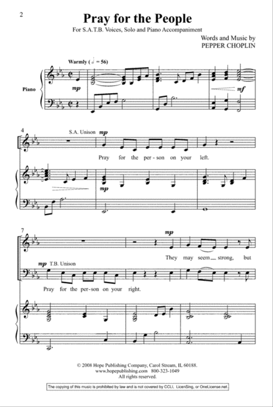 Pray for the People 4-Part scores gallery preview page 2