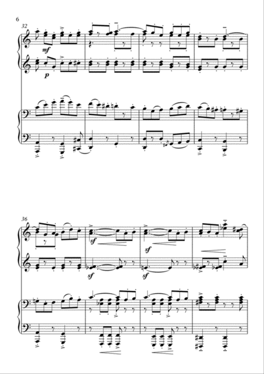 The Teddy Bears' Picnic (Piano Duet - Four Hands) Piano Duet scores gallery preview page 6
