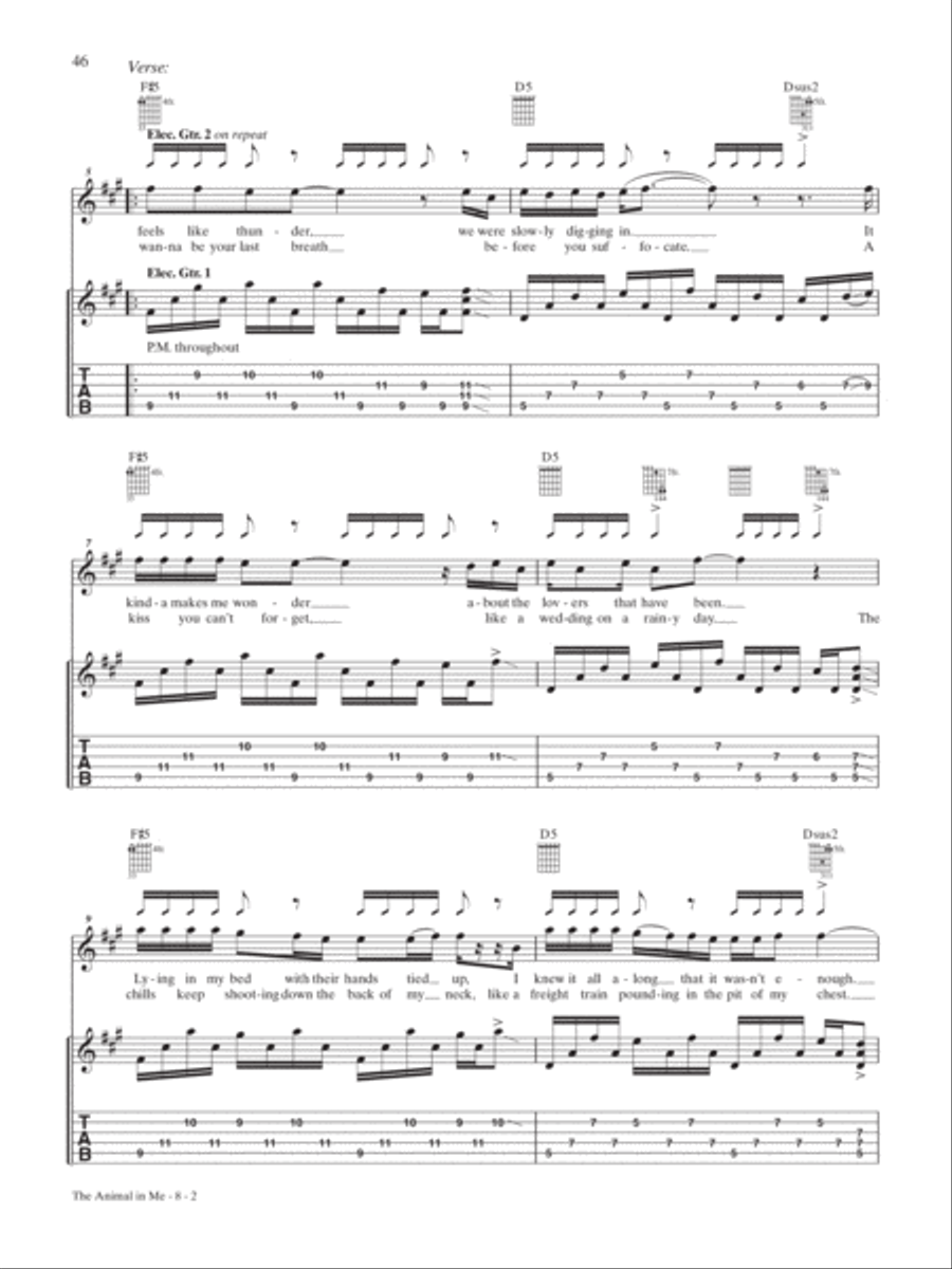 The Animal In Me Guitar Tablature scores gallery preview page 2