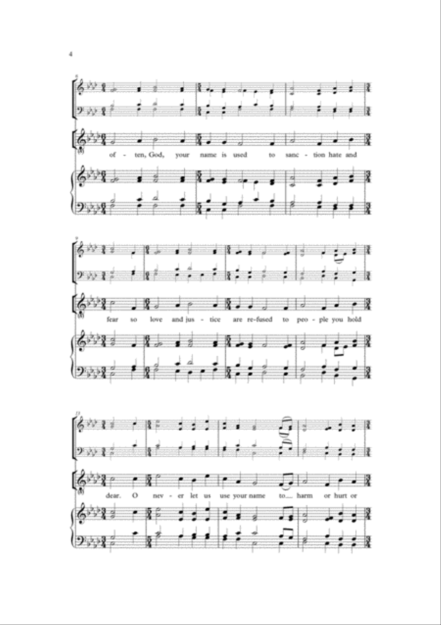 Too often, God, your name is used 4-Part scores gallery preview page 3