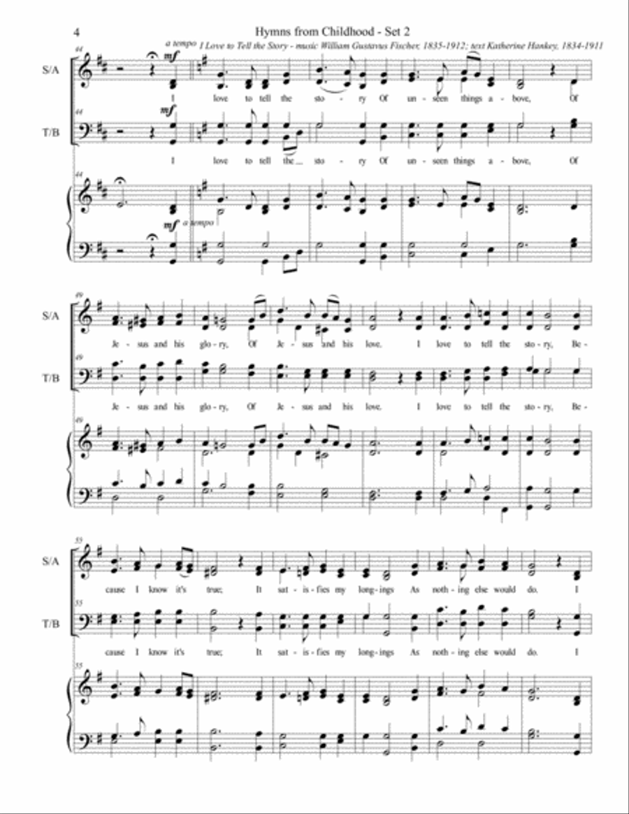 Hymns from Childhood - Set 2 (SATB) 4-Part scores gallery preview page 4