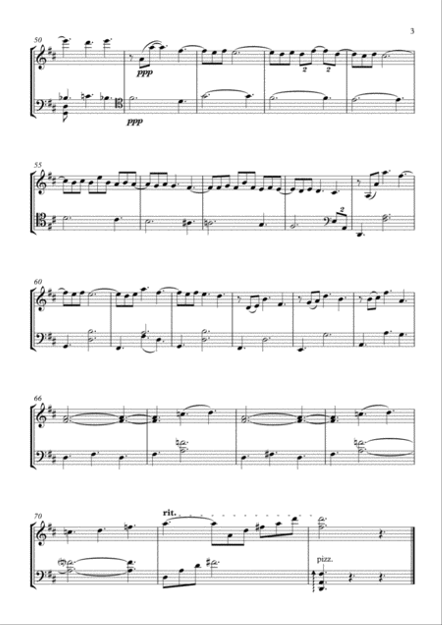 Clair de Lune for Violin and Cello String Duet scores gallery preview page 3