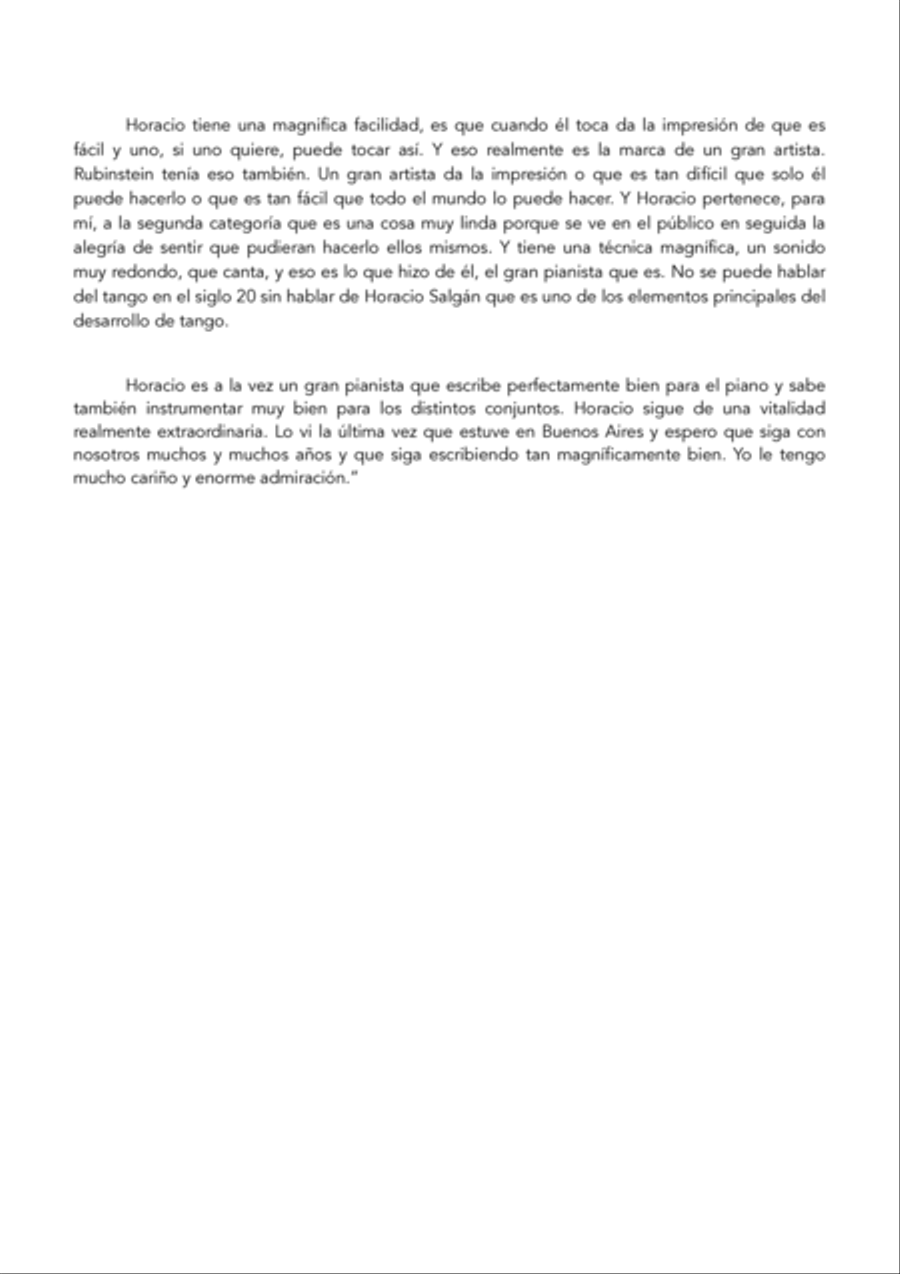 Horacio Salgán - Álbum de Partituras de sus Mejores Temas Piano, Vocal, Guitar scores gallery preview page 6