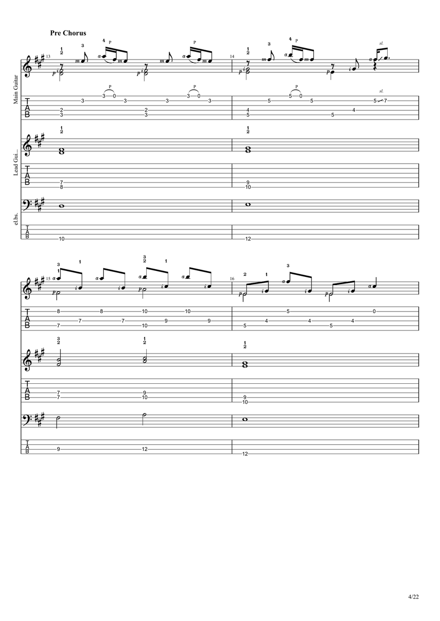 Sun Feel (Full Score) Guitar Solo scores gallery preview page 4