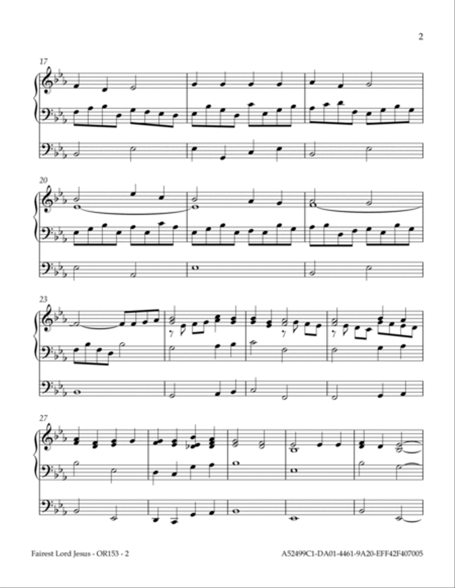 Fairest Lord Jesus Organ Solo scores gallery preview page 3