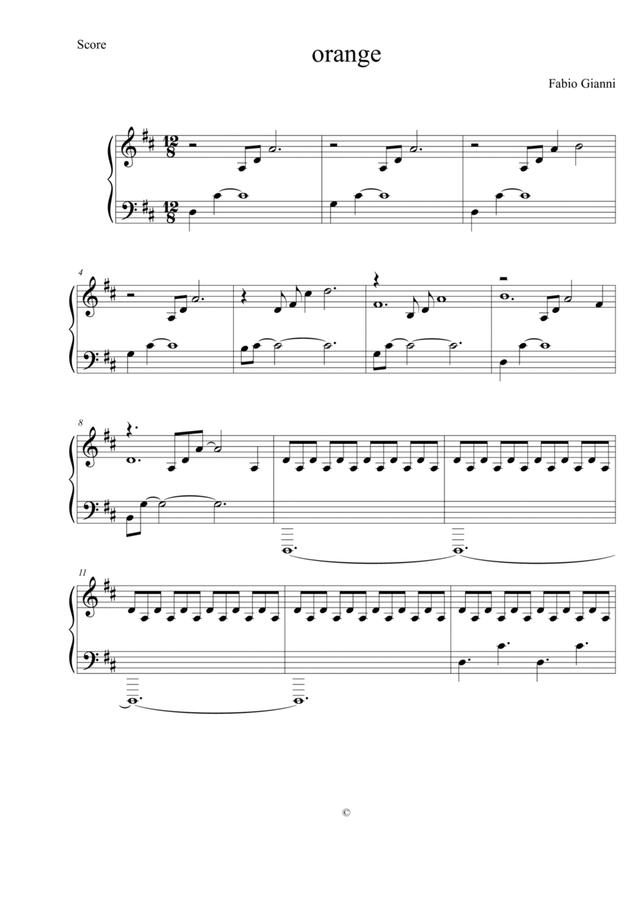 Orange (contemporary classical piano music) Small Ensemble scores gallery preview page 1