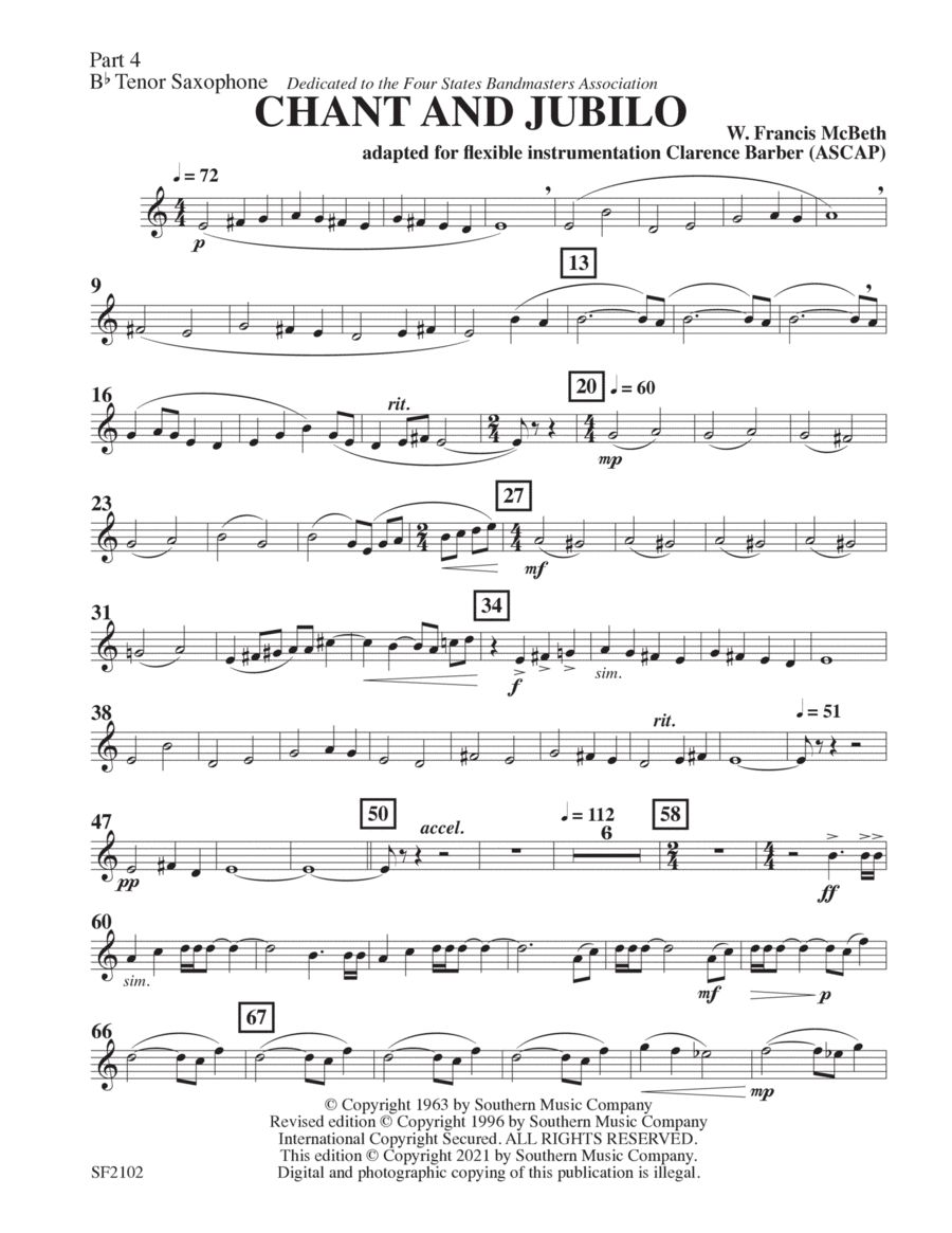 Chant and Jubilo - Tenor Sax 4