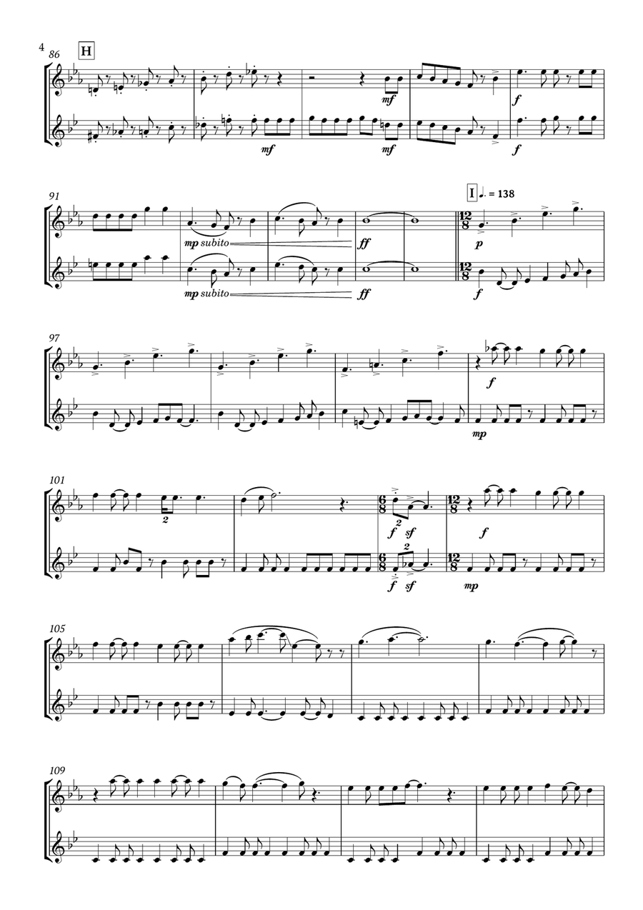 Bohemian Rhapsody Woodwind Duet scores gallery preview page 5