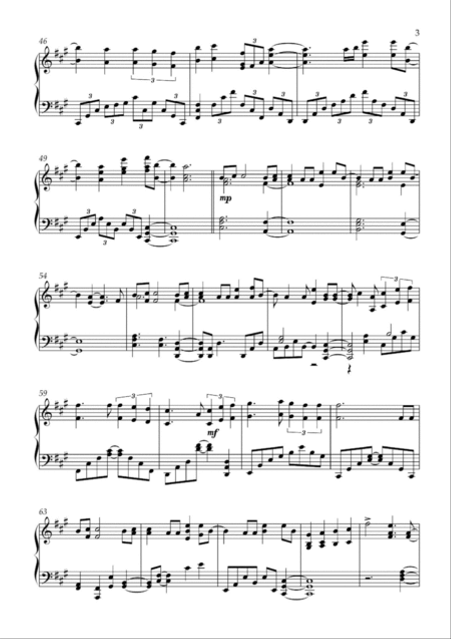 So Far Away Piano Solo scores gallery preview page 3