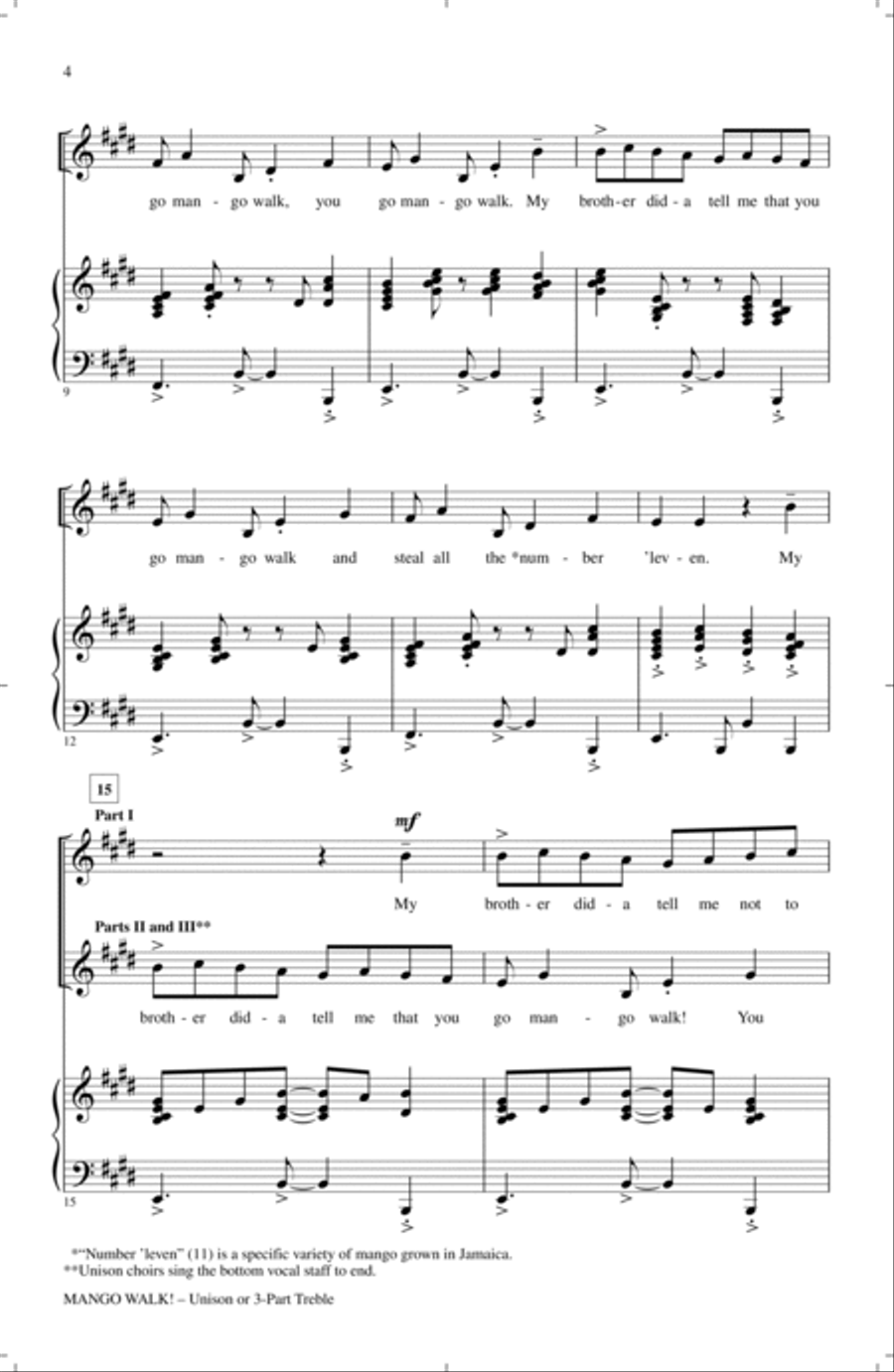 Mango Walk Mango Walk Unison Choir scores gallery preview page 2