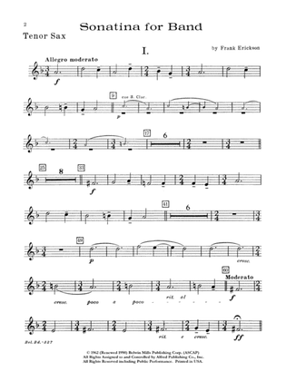 Sonatina for Band: B-flat Tenor Saxophone