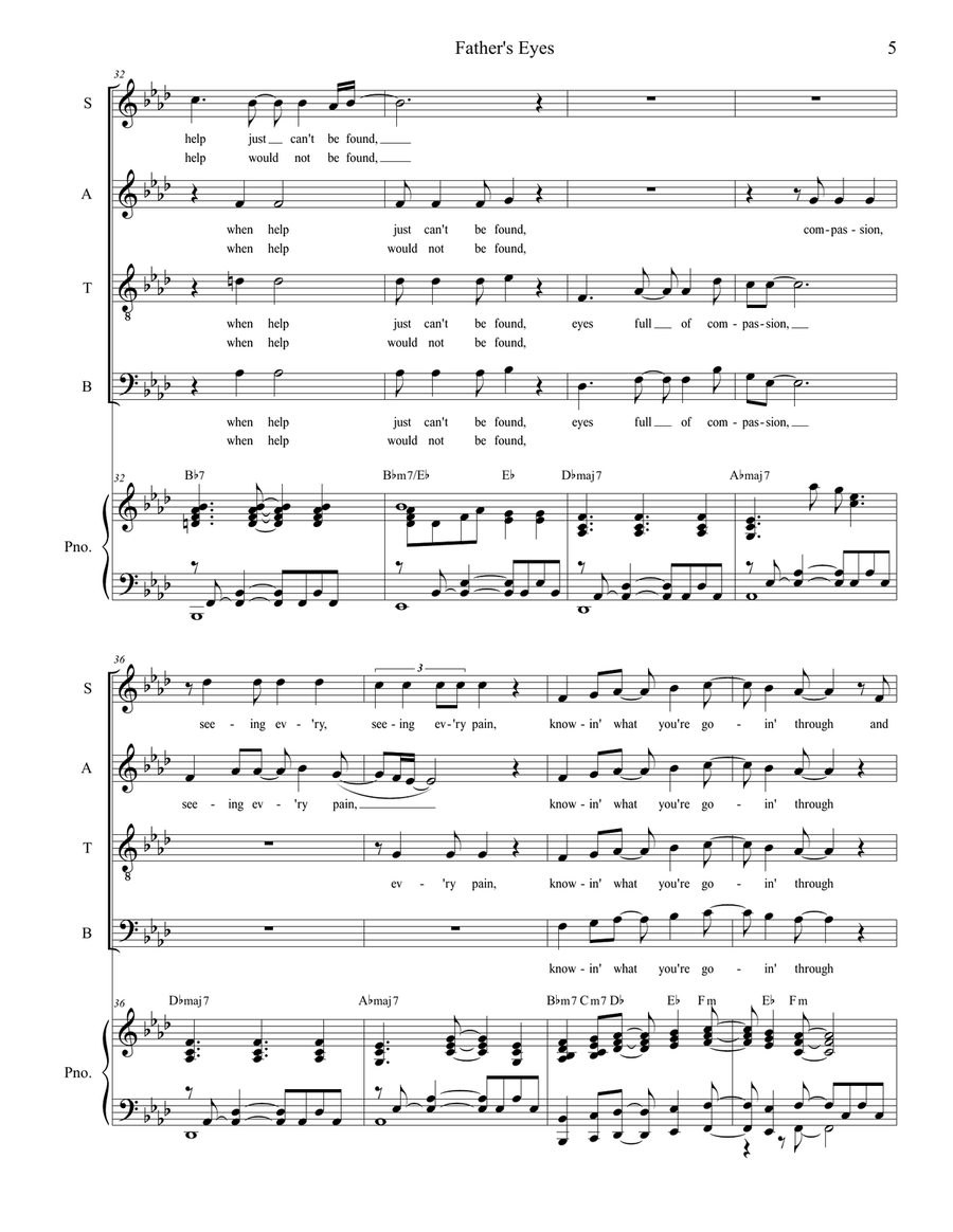 Father's Eyes 4-Part scores gallery preview page 5