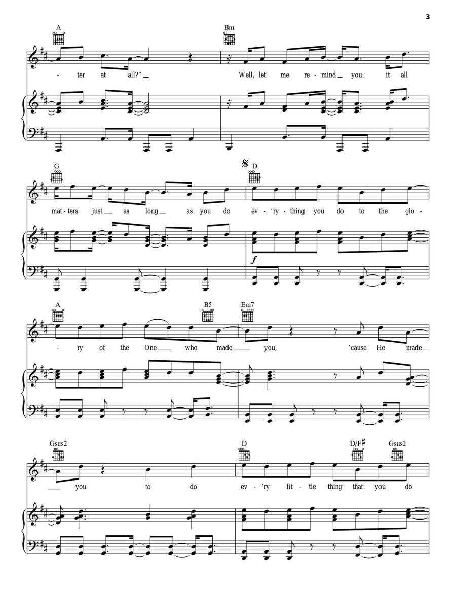Do Everything Piano, Vocal, Guitar scores gallery preview page 3