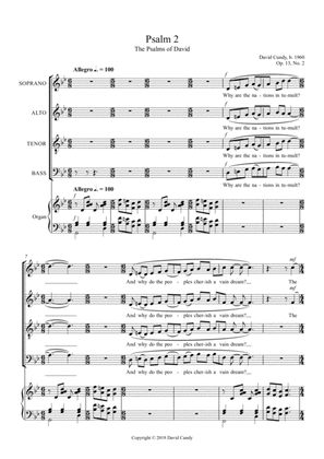 Psalm 2 from the Psalms of David for SATB & organ, OP. 13, No. 2