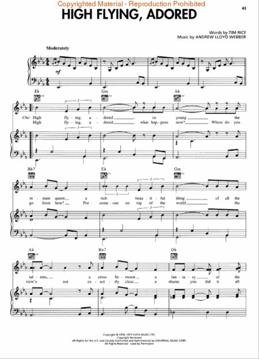 Evita Evita Piano, Vocal, Guitar scores gallery preview page 2