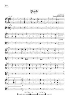 Ode to Joy - Joyful Joyful - Easy Violin and Piano