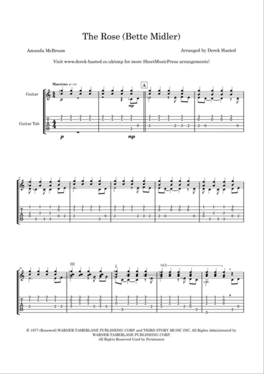 The Rose Guitar Solo scores gallery preview page 4