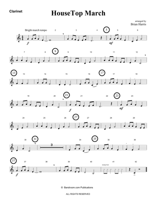 HOUSETOP MARCH (Up on the Roof Top) - beginner band - easy - score, parts & license to copy