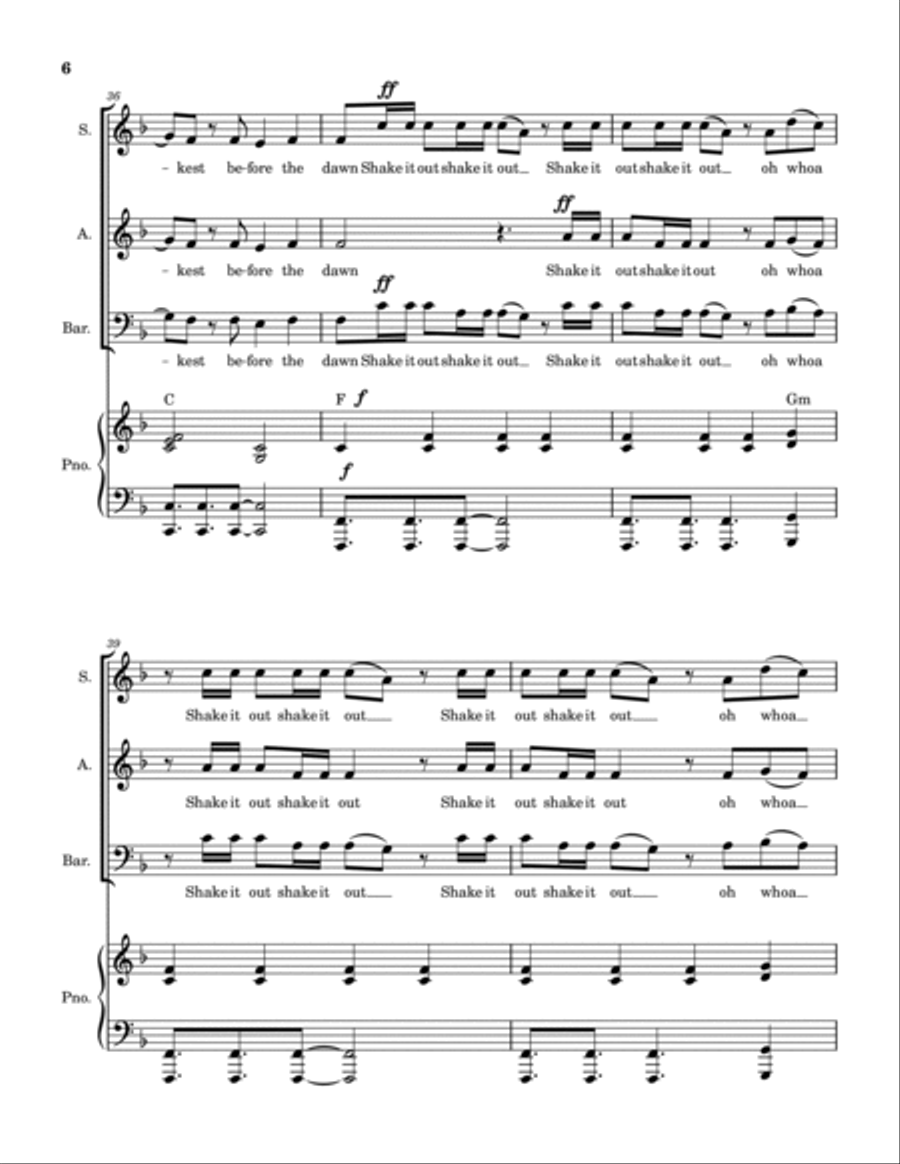 Shake It Out Shake It Out 3-Part scores gallery preview page 6