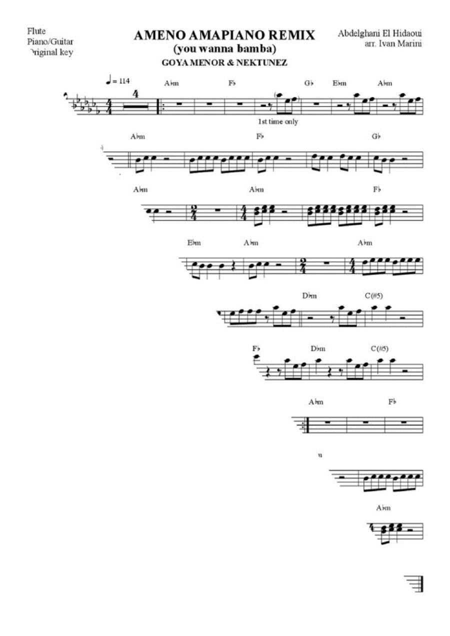Ameno Amapiano Remix (you Wanna Bamba) Large Ensemble scores gallery preview page 1