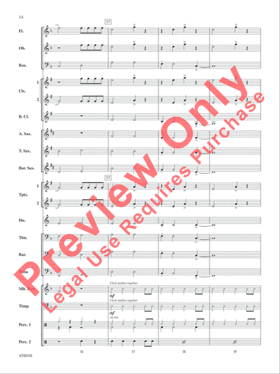Just Like Fire Concert Band scores gallery preview page 14