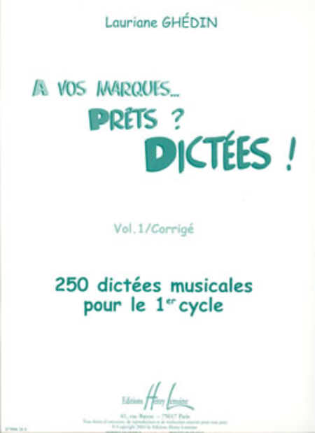 A Vos Marques, Prets / Dictees - Volume 1 (Corriges)