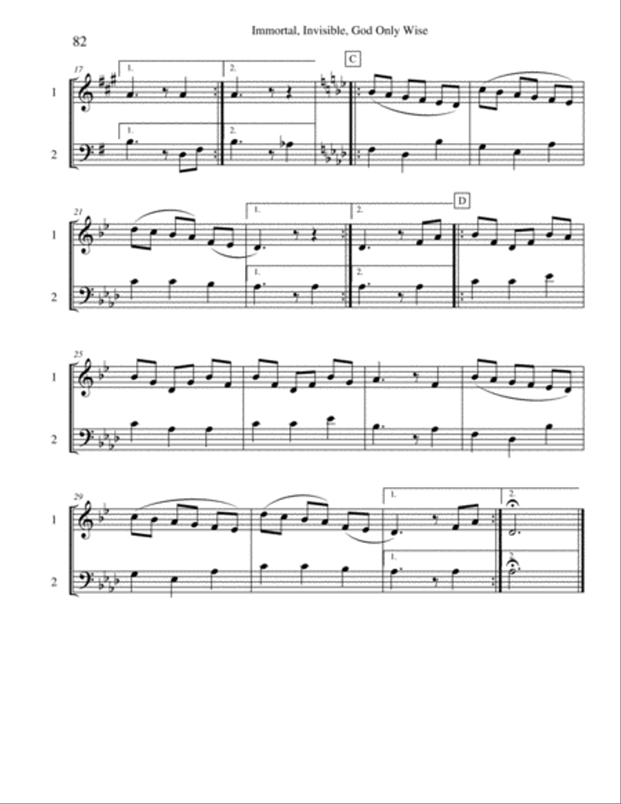 Ten Selected Hymns for the Performing Duet, Vol. 5 - clarinet and bassoon Woodwind Duet scores gallery preview page 2