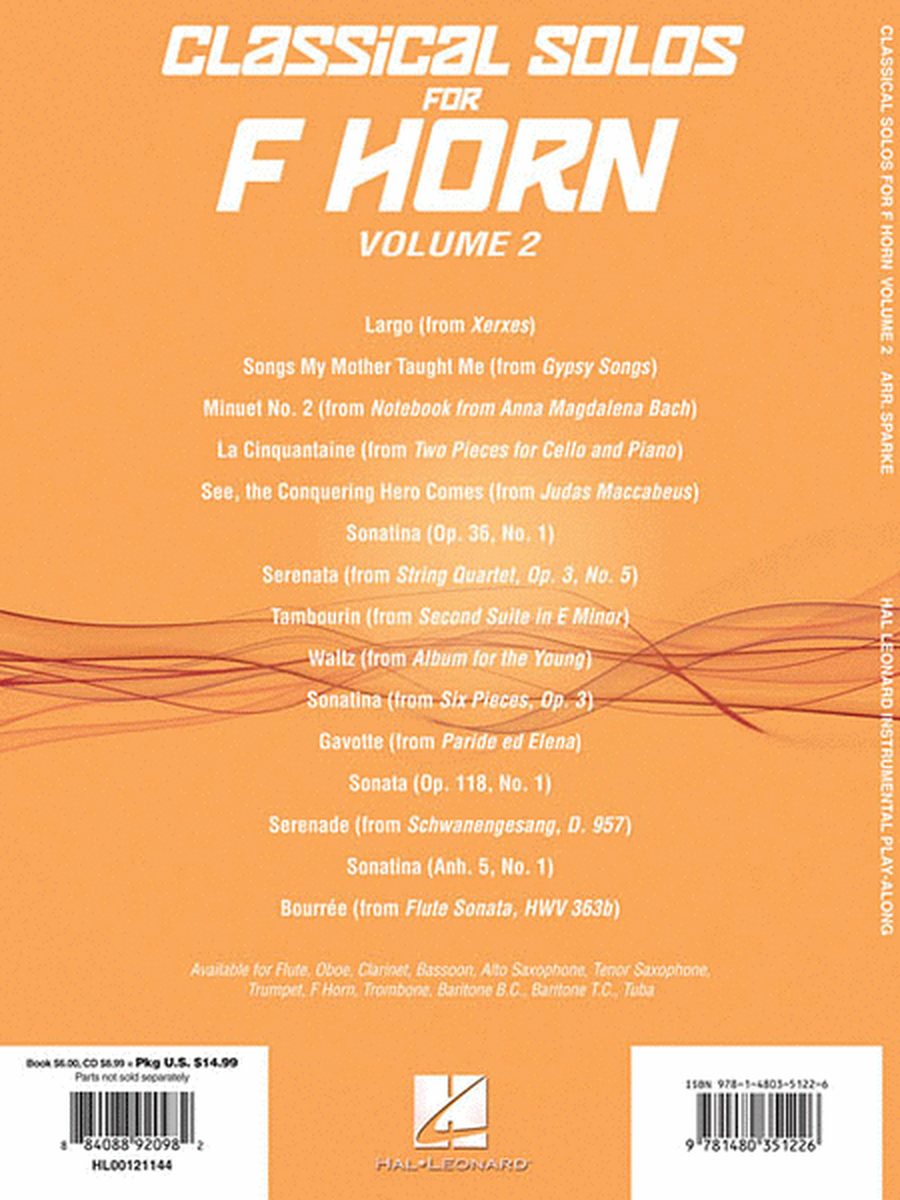 Classical Solos for F Horn, Vol. 2