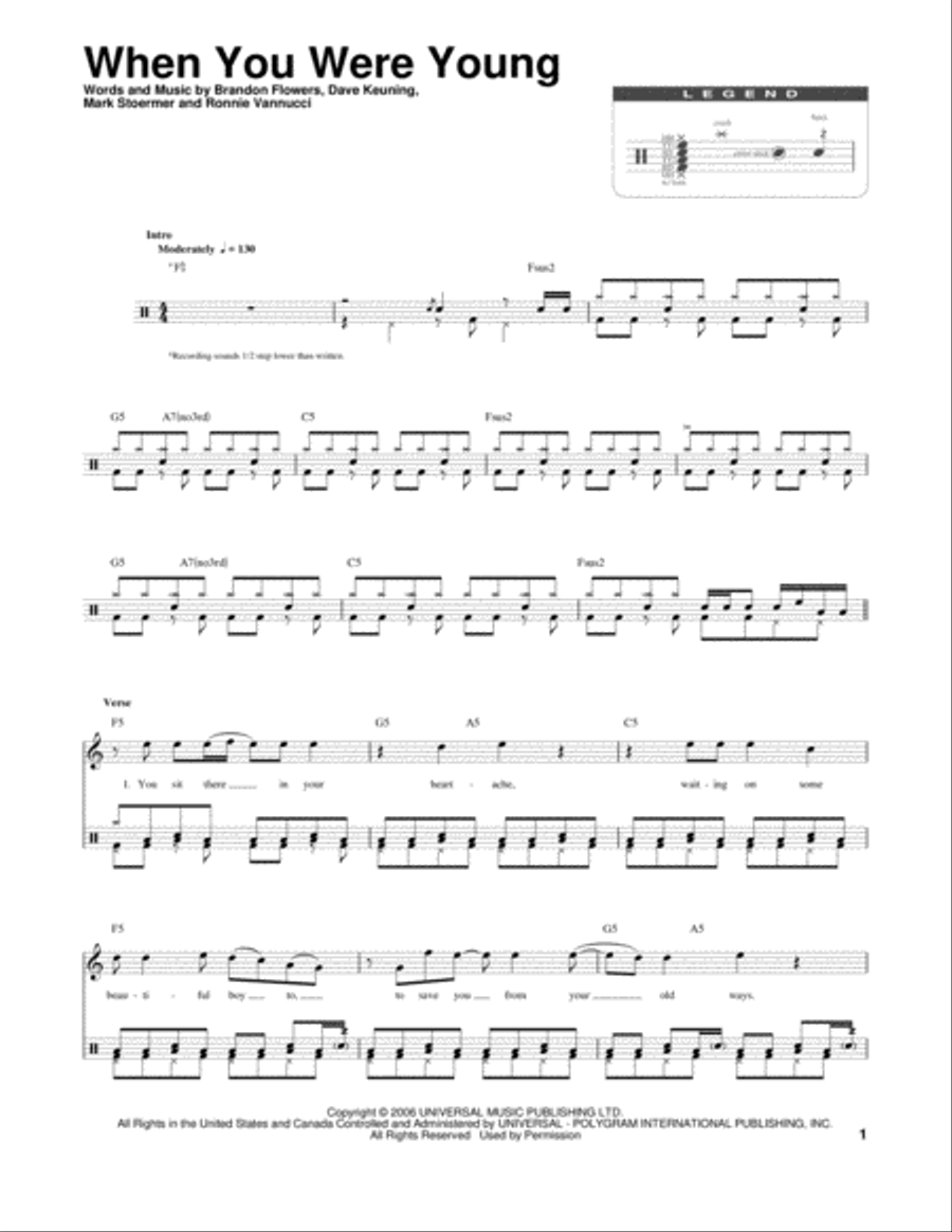 When You Were Young Drum Set scores gallery preview page 1
