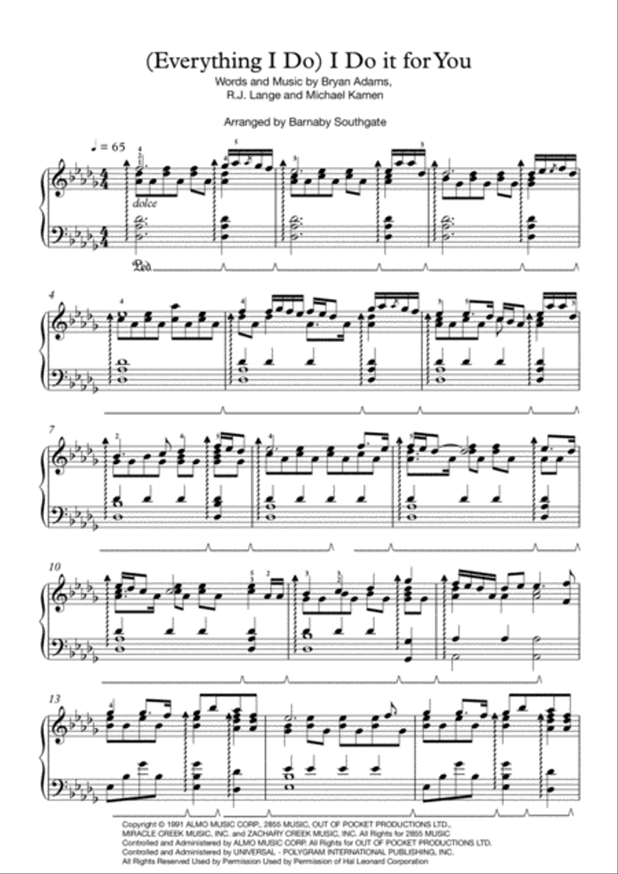 (Everything I Do) I Do It For You Voice scores gallery preview page 1