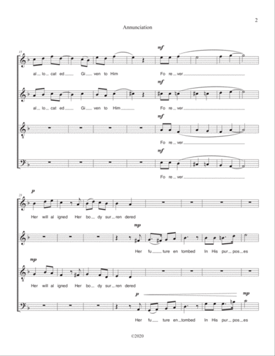 Annunciation Annunciation 4-Part scores gallery preview page 5