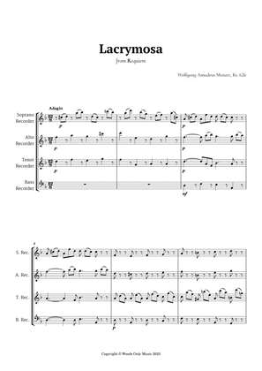 Lacrymosa by Mozart for Recorder Quartet