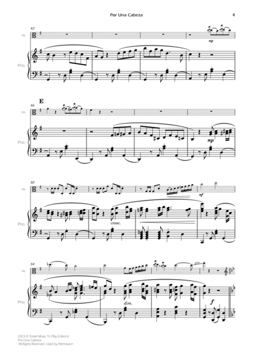 Por Una Cabeza - Viola and Piano - Advanced (Full Score and Parts) image number null