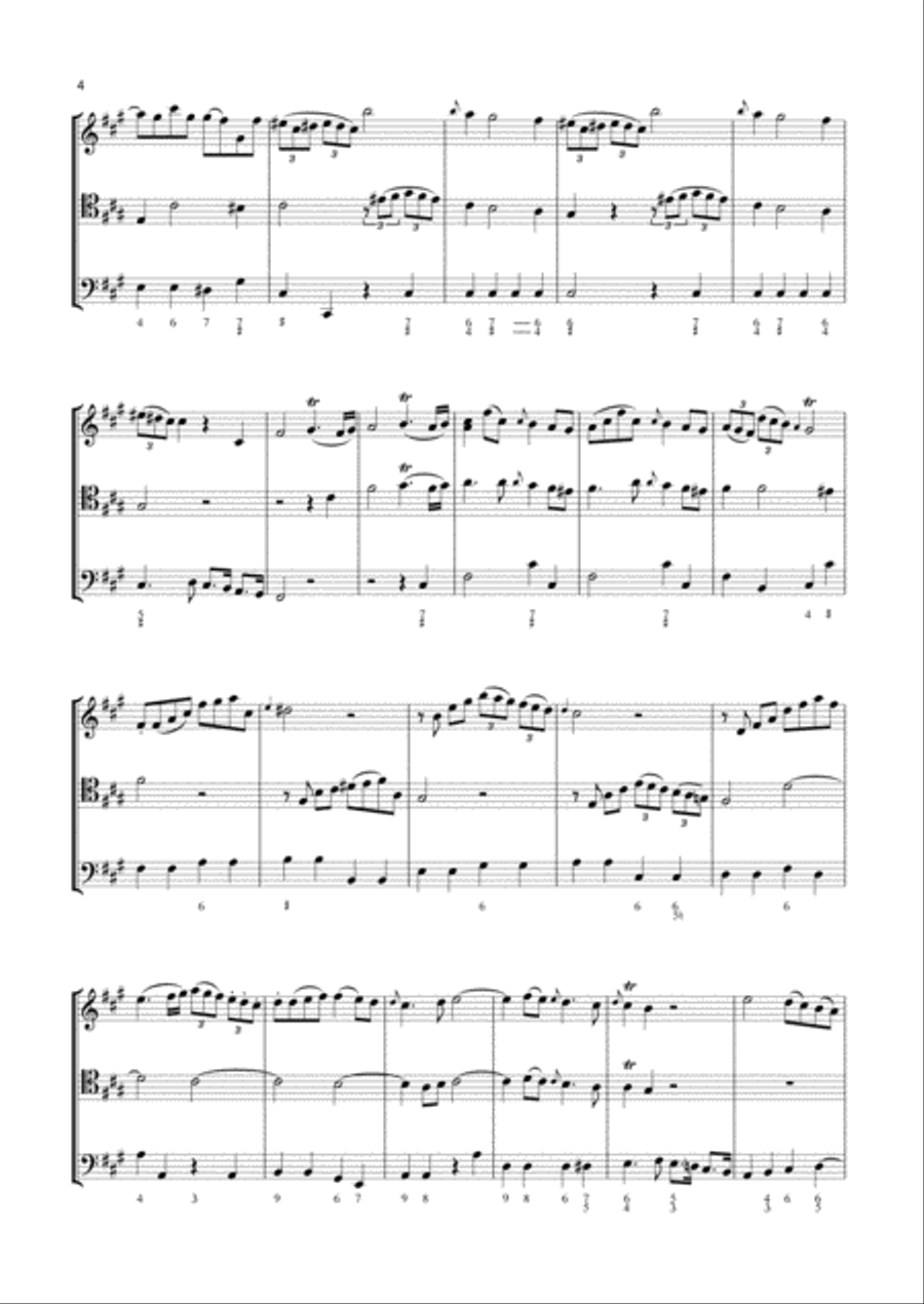 Abel - 6 Trio Sonatas for a violin, violoncello, with thorough base for the harpsichord, WK 86-91 ; Small Ensemble scores gallery preview page 4