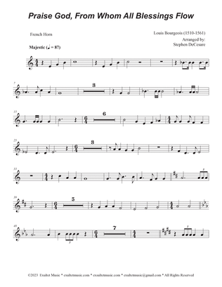 Praise God, From Whom All Blessings Flow (Accompaniment Package) (Brass Quartet) (Key of F)