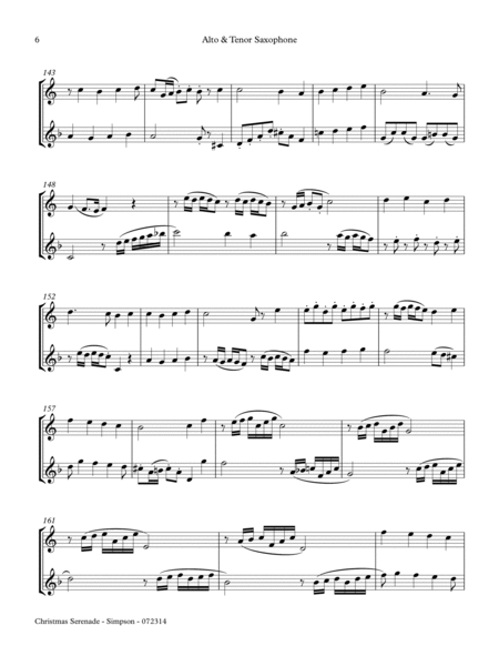 Christmas Serenade - Alto & Tenor Sax Dues image number null