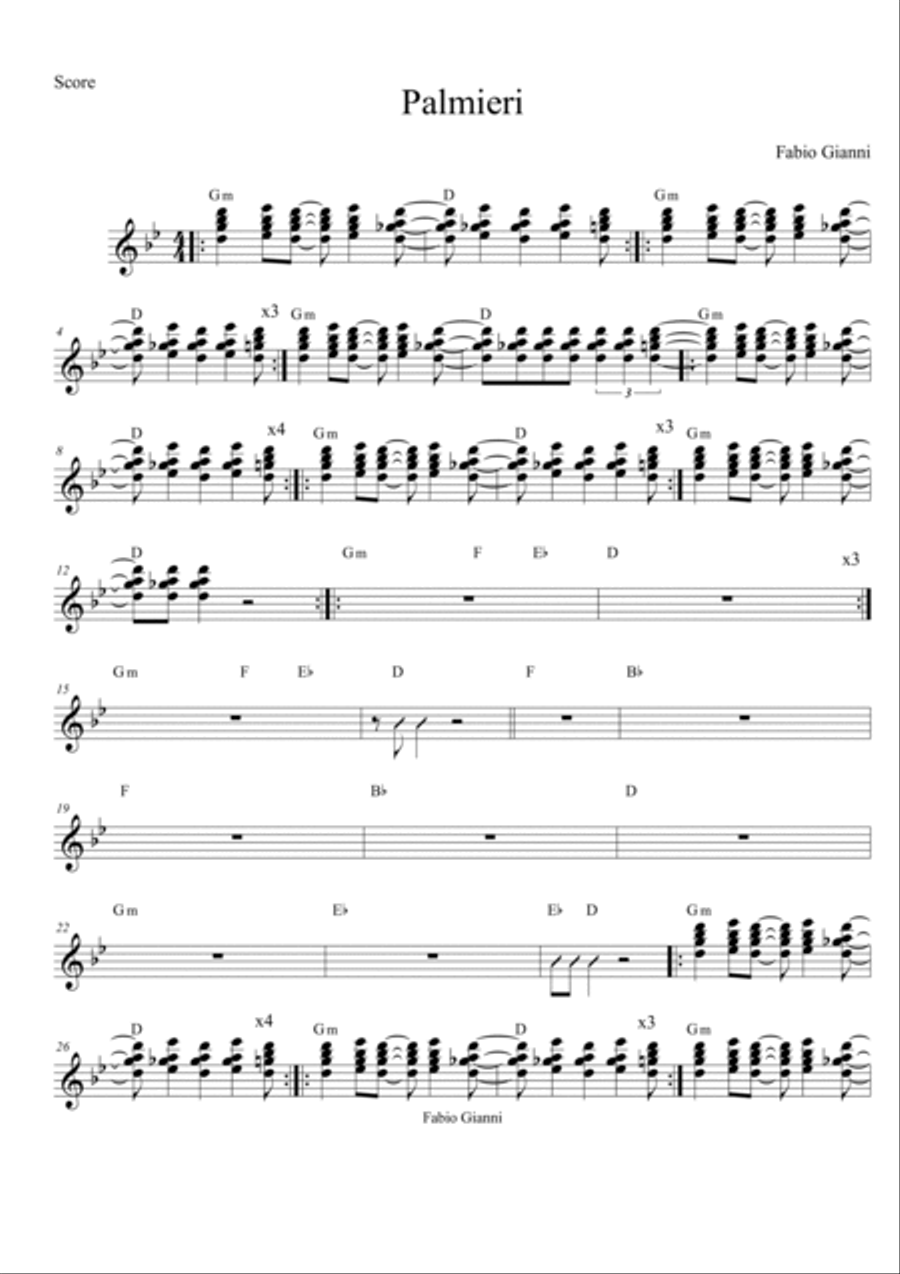 Palmieri (cha cha) Piano Solo scores gallery preview page 1