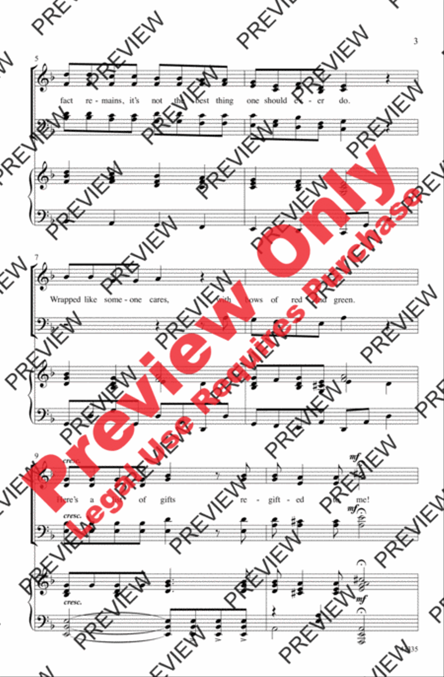 The Twelve Days of a Regifted Christmas 4-Part scores gallery preview page 3