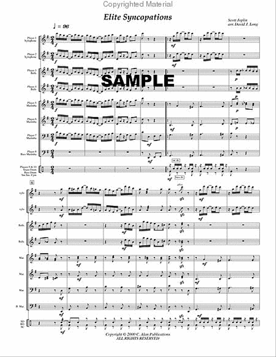 Elite Syncopations (percussion ensemble score & parts) Percussion Ensemble scores gallery preview page 3