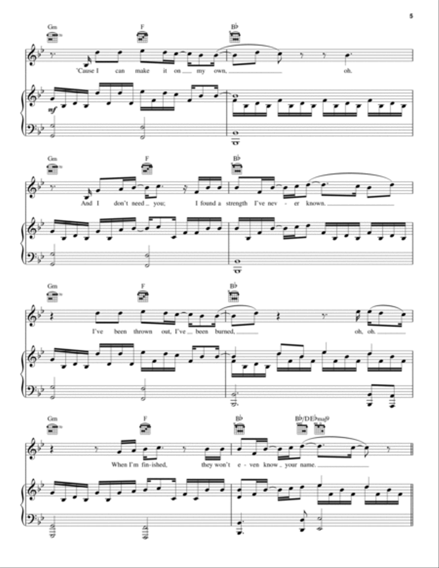 Praying Praying Piano, Vocal, Guitar scores gallery preview page 5