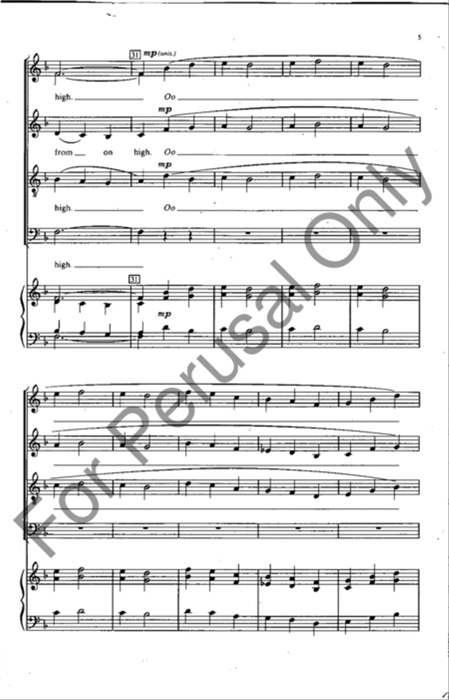 Calm On The List'ning Ear Of Night 4-Part scores gallery preview page 5