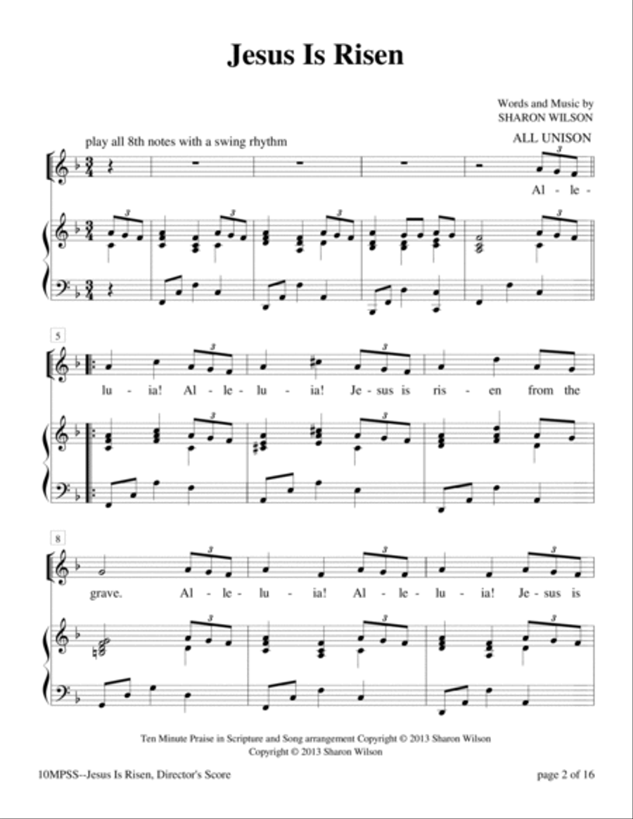 Ten Minute Praise in Scripture and Song--Jesus Is Risen (Children's Program) Voice scores gallery preview page 6