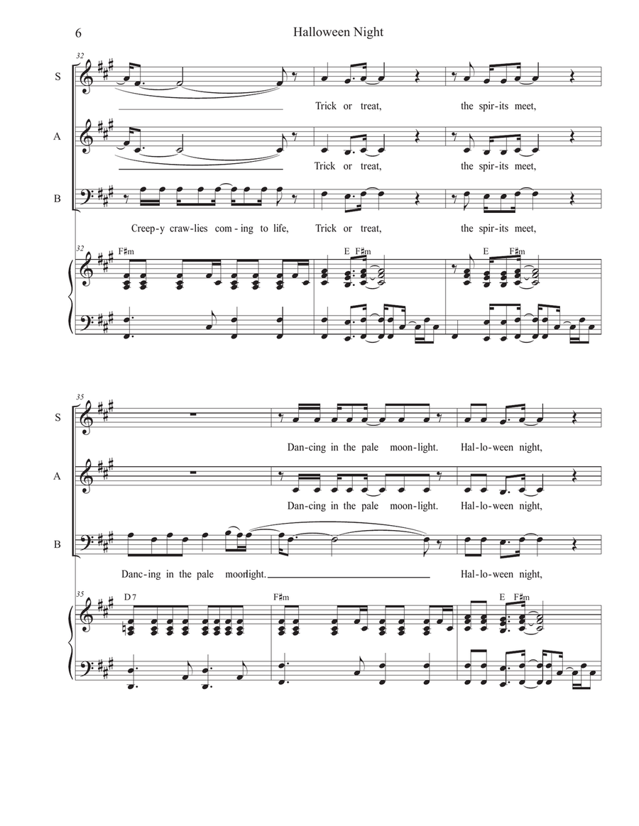 Halloween Night (SAB) Halloween Night (SAB) 3-Part scores gallery preview page 6