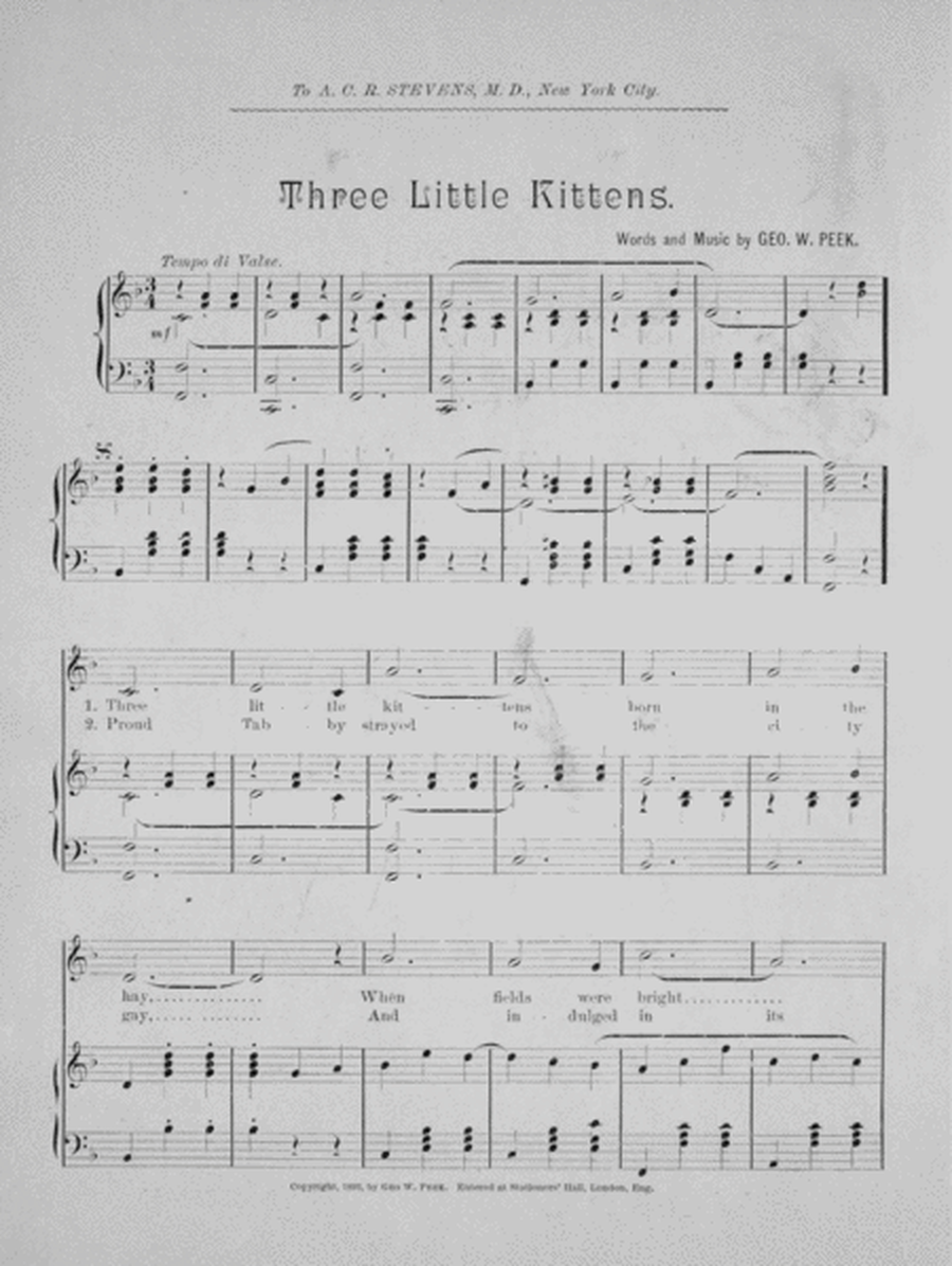 Three Little Kittens. Waltz Song