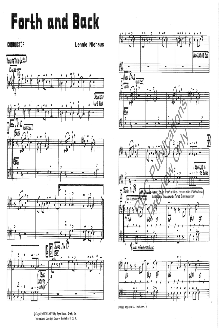 Forth And Back Forth And Back Jazz Ensemble scores gallery preview page 3