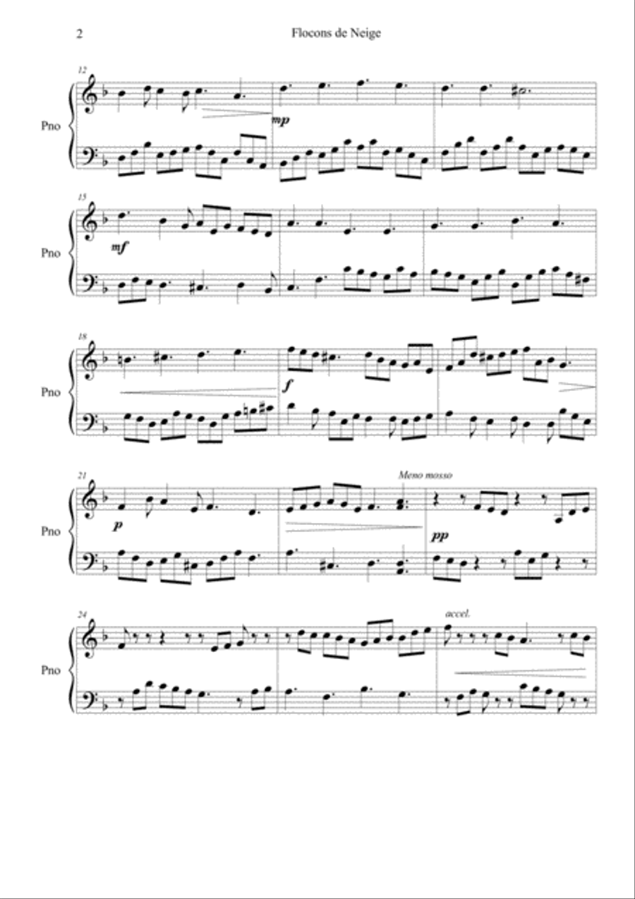 Cumant Micheline : Flocons de neige Piano Solo scores gallery preview page 2