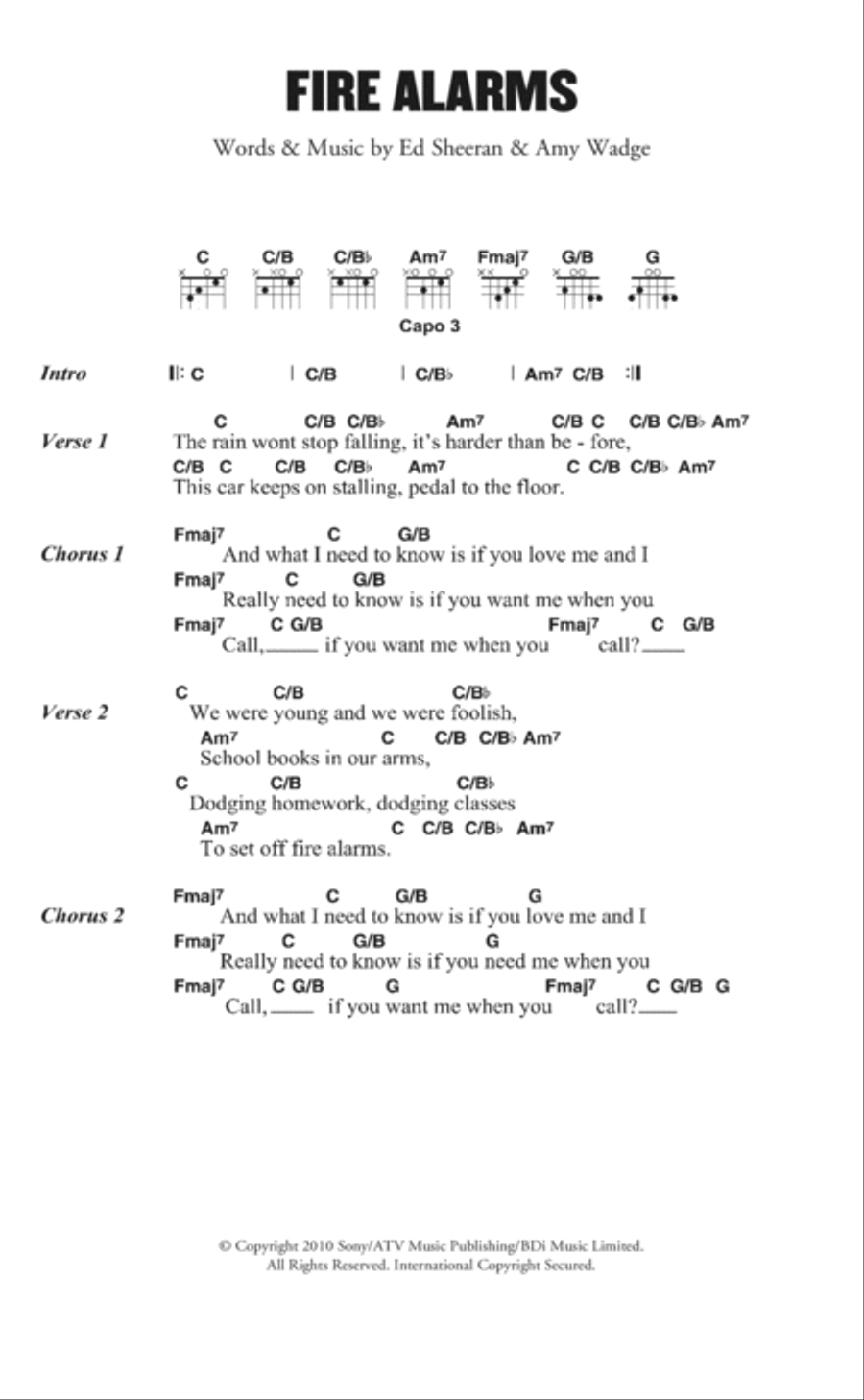 Fire Alarms Fire Alarms Acoustic Guitar scores gallery preview page 1