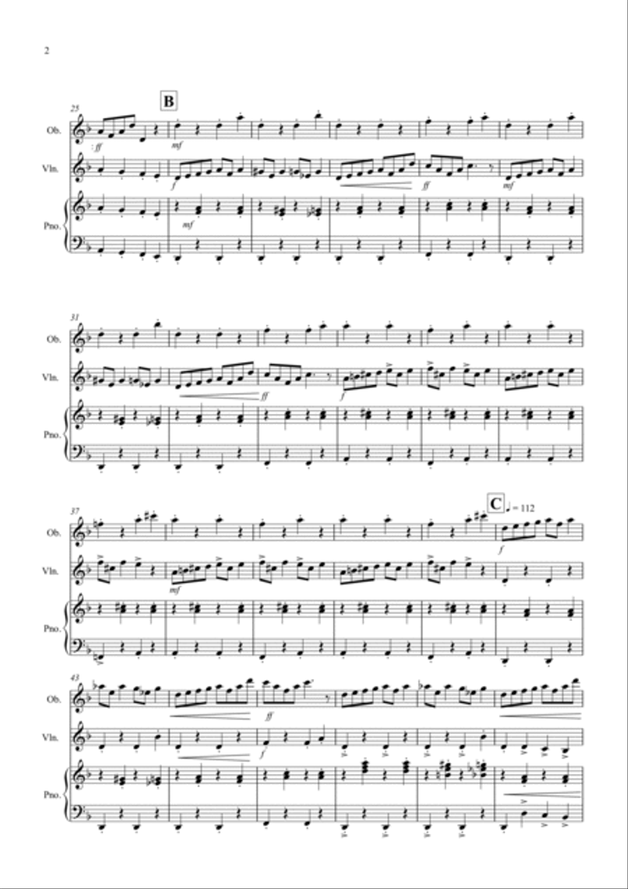 In the Hall of the Mountain King for Oboe and Violin Duet Oboe scores gallery preview page 2